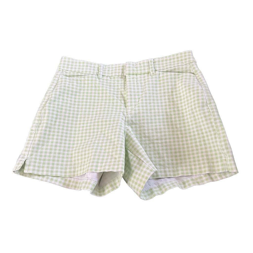 Old Navy Women’s 8 Green Gingham Checkered high waisted Shorts EUC
